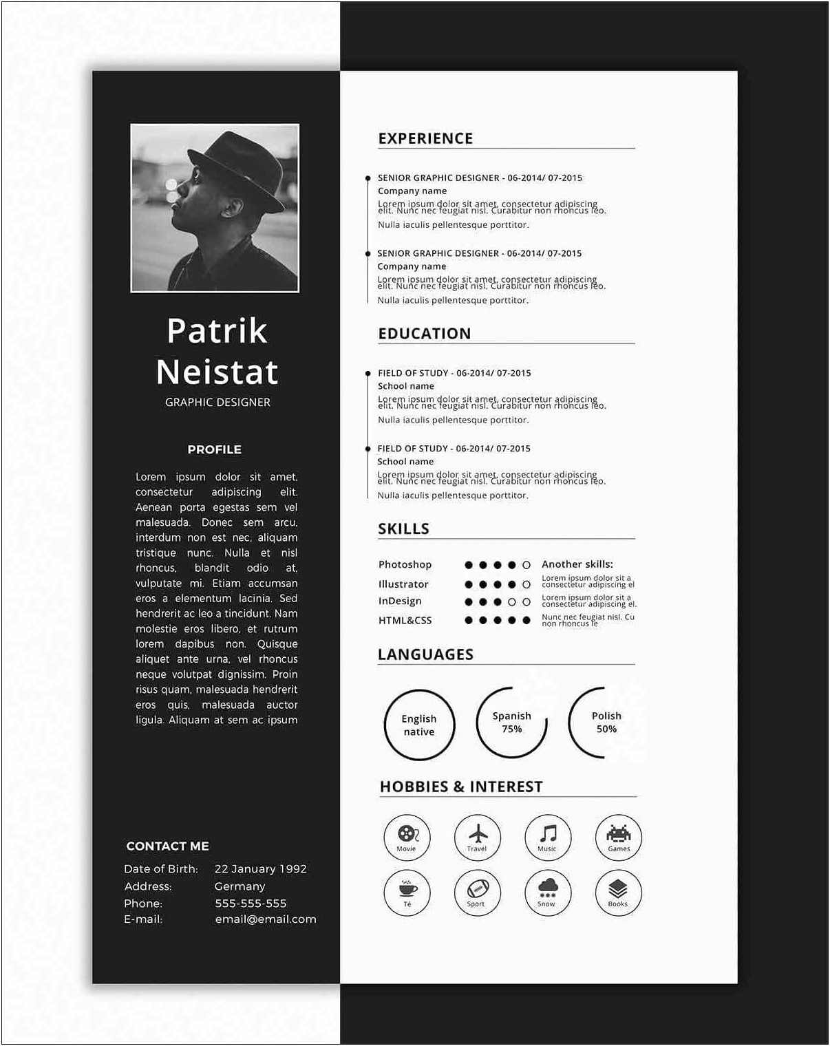 1 Page Resume Template Free Download