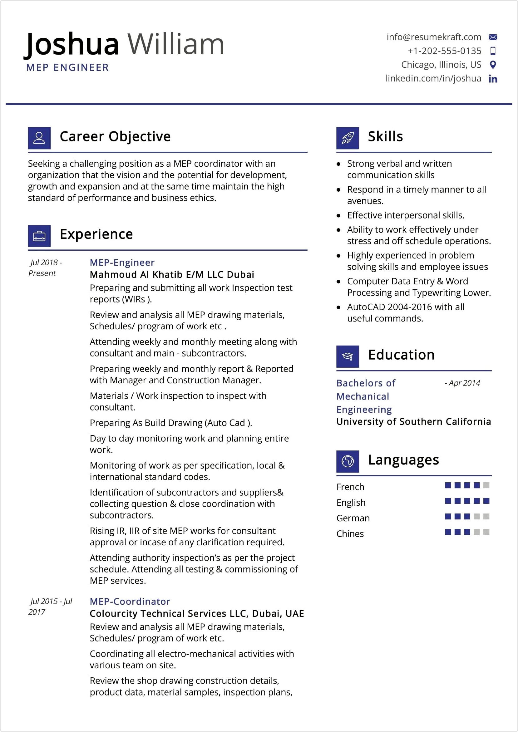 1 Year Get Power Plant Mechanical Experience Resume