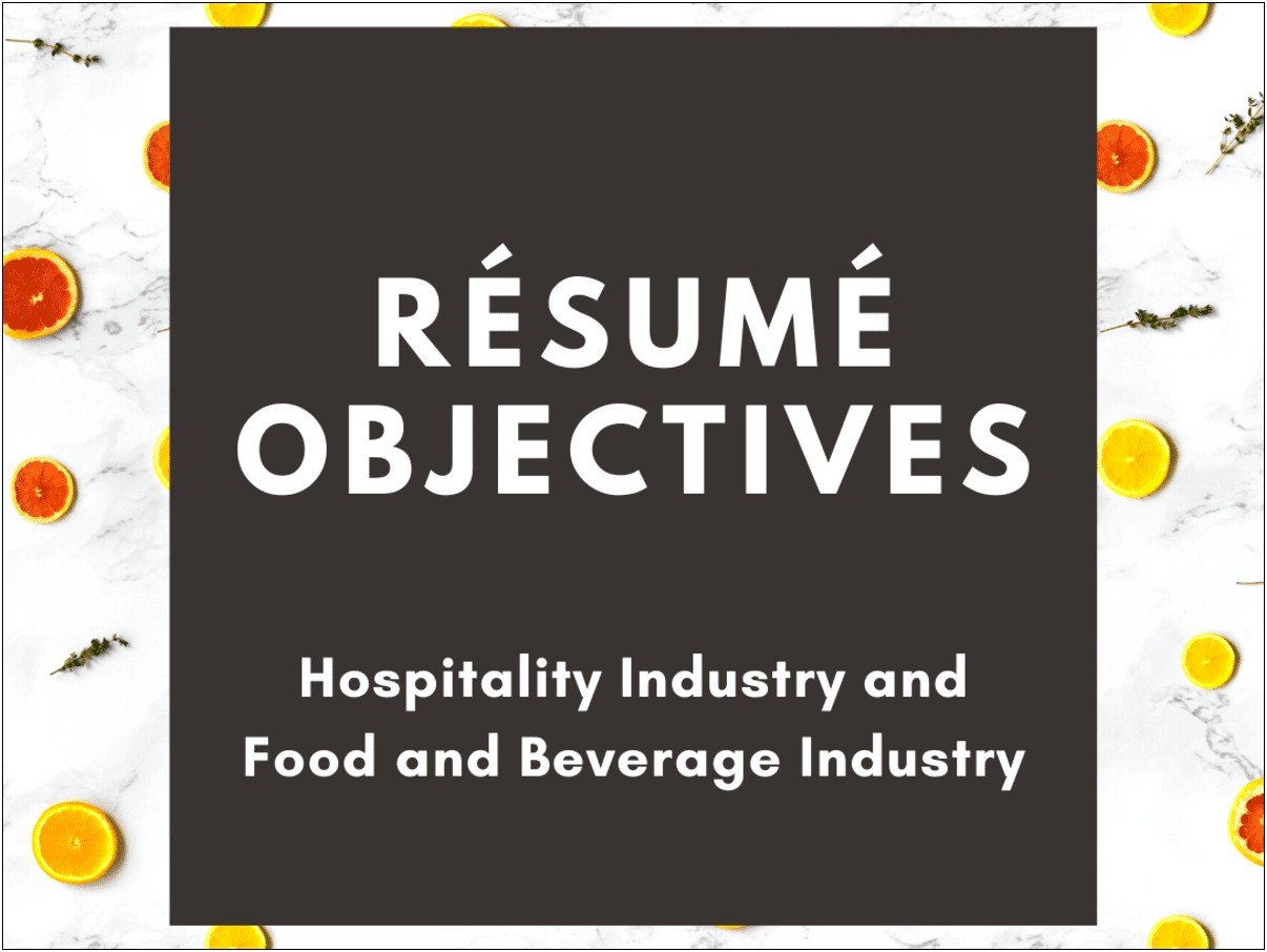 1st Time Hotel Resume Job Objective