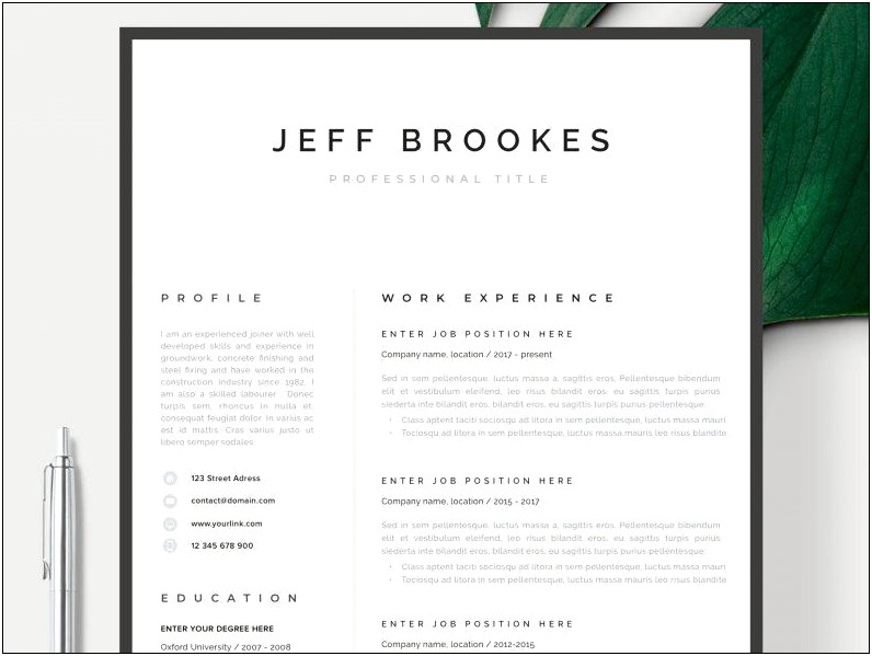 2017 Resume 1 Page Template Forbes