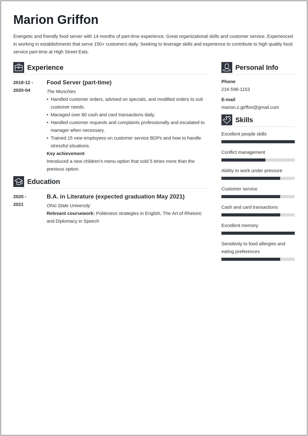 2018 Resume Summary Of Qualifications Samples