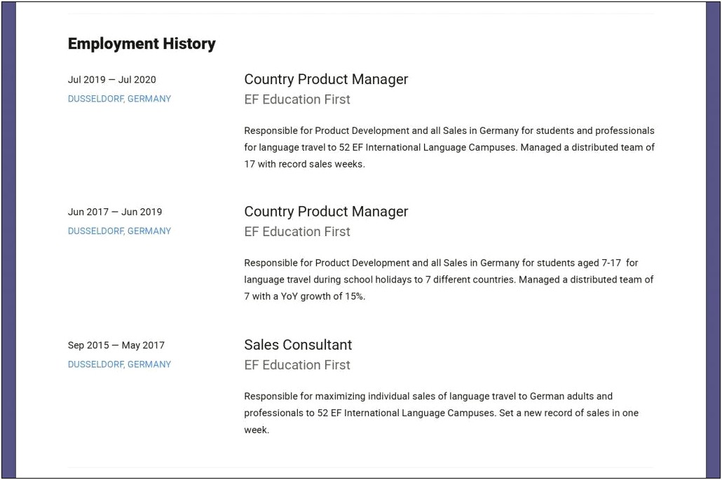 2019 Resume Product Manager Templates
