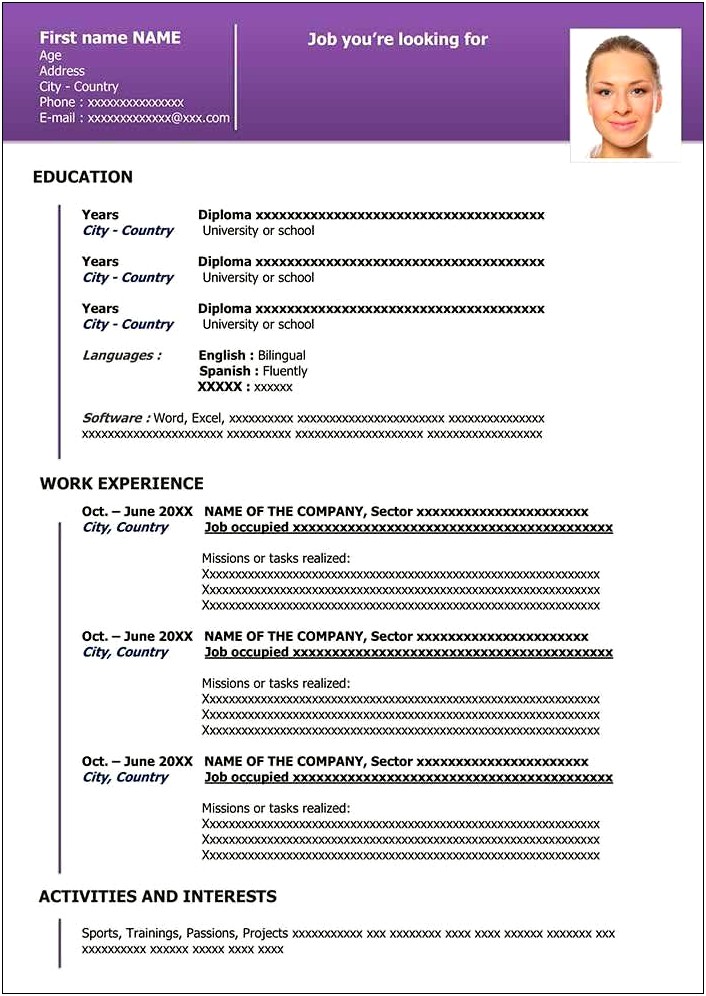 2020 Resume Template Free Word Download