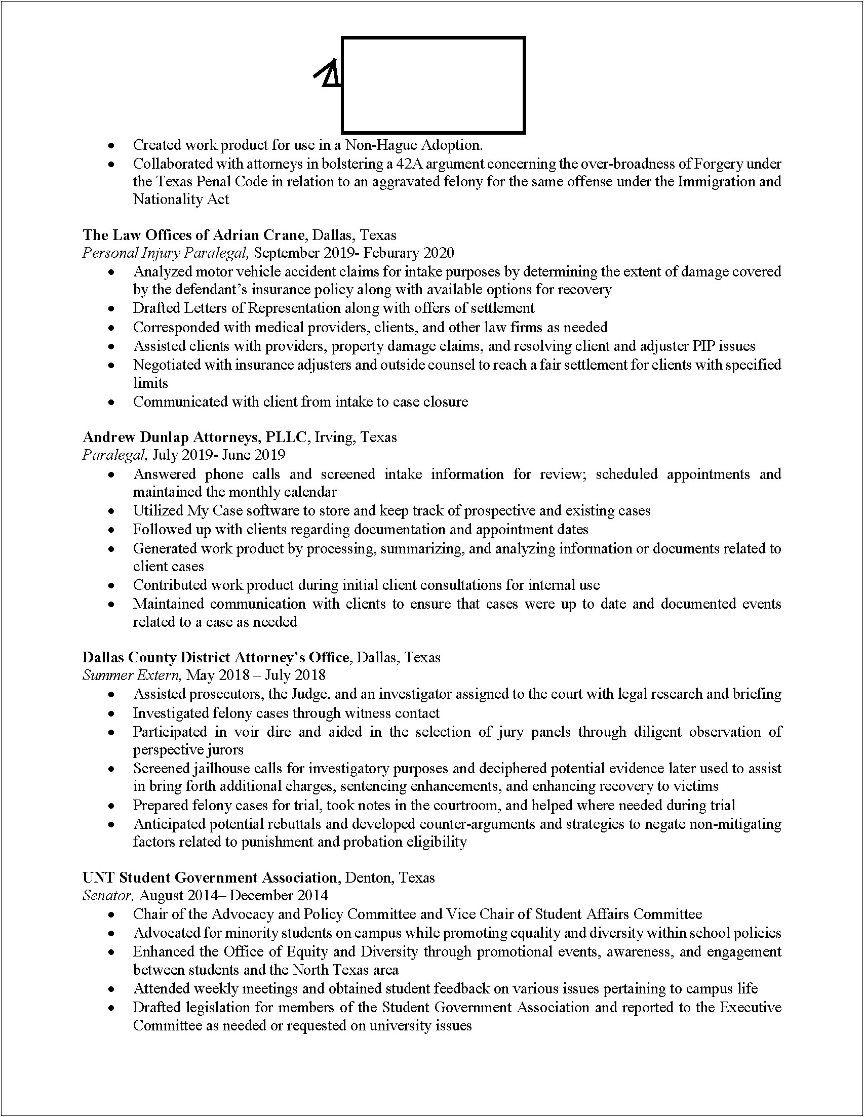 42a Job Description For Resume