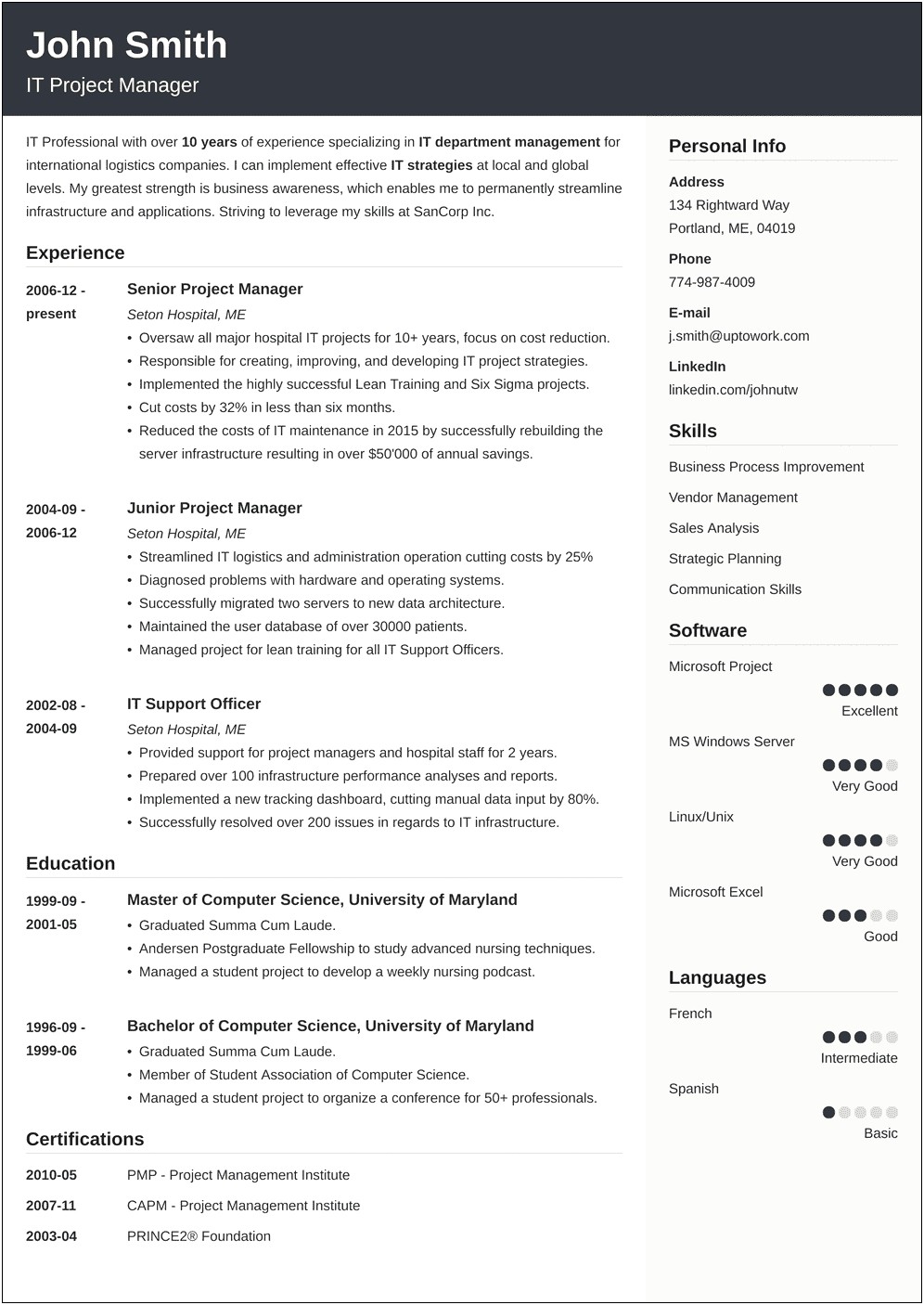 6 Business Project Manager Resume Samples Jobherojobhero