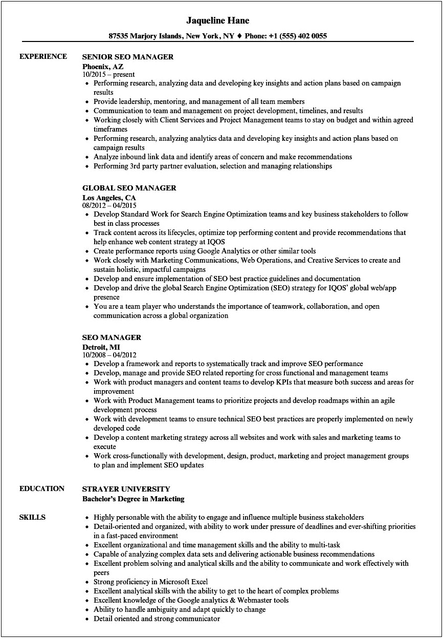 7 Eleven Store Manager Resume