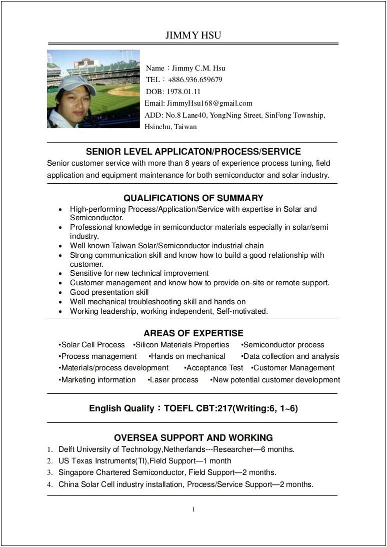 A Gao Of 2 Months Job Resume