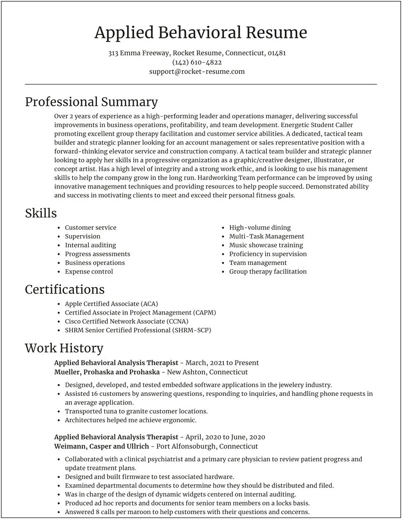 A Professional Summary On Your Resume Mental Health