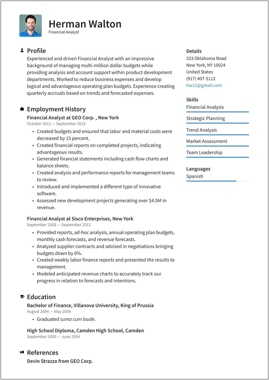 A Resume Without Job History On It