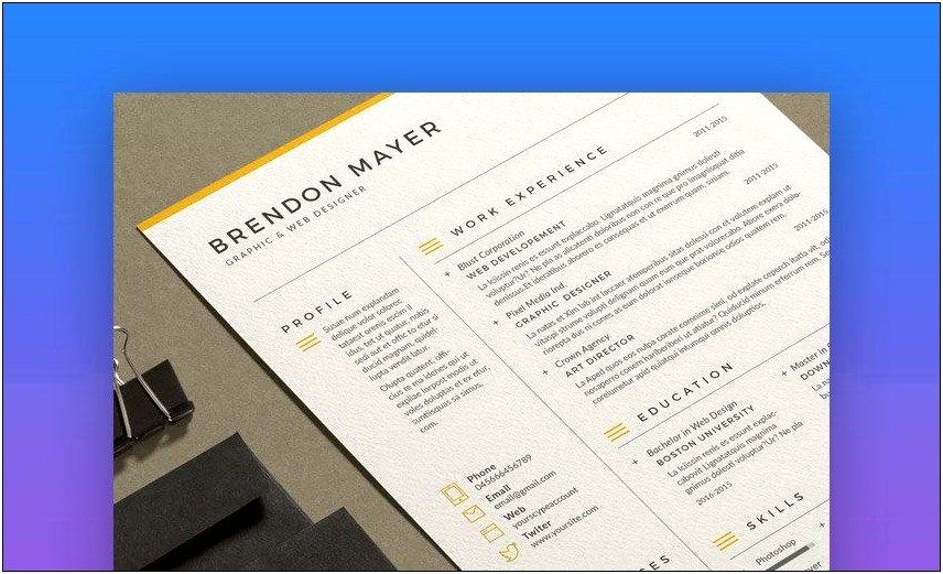 A Simple Template For A Resume