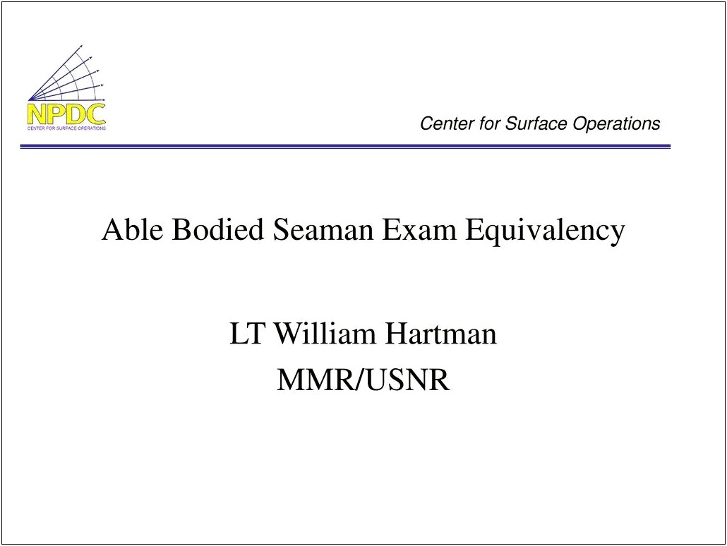 Able Bodied Seaman Resume Objective