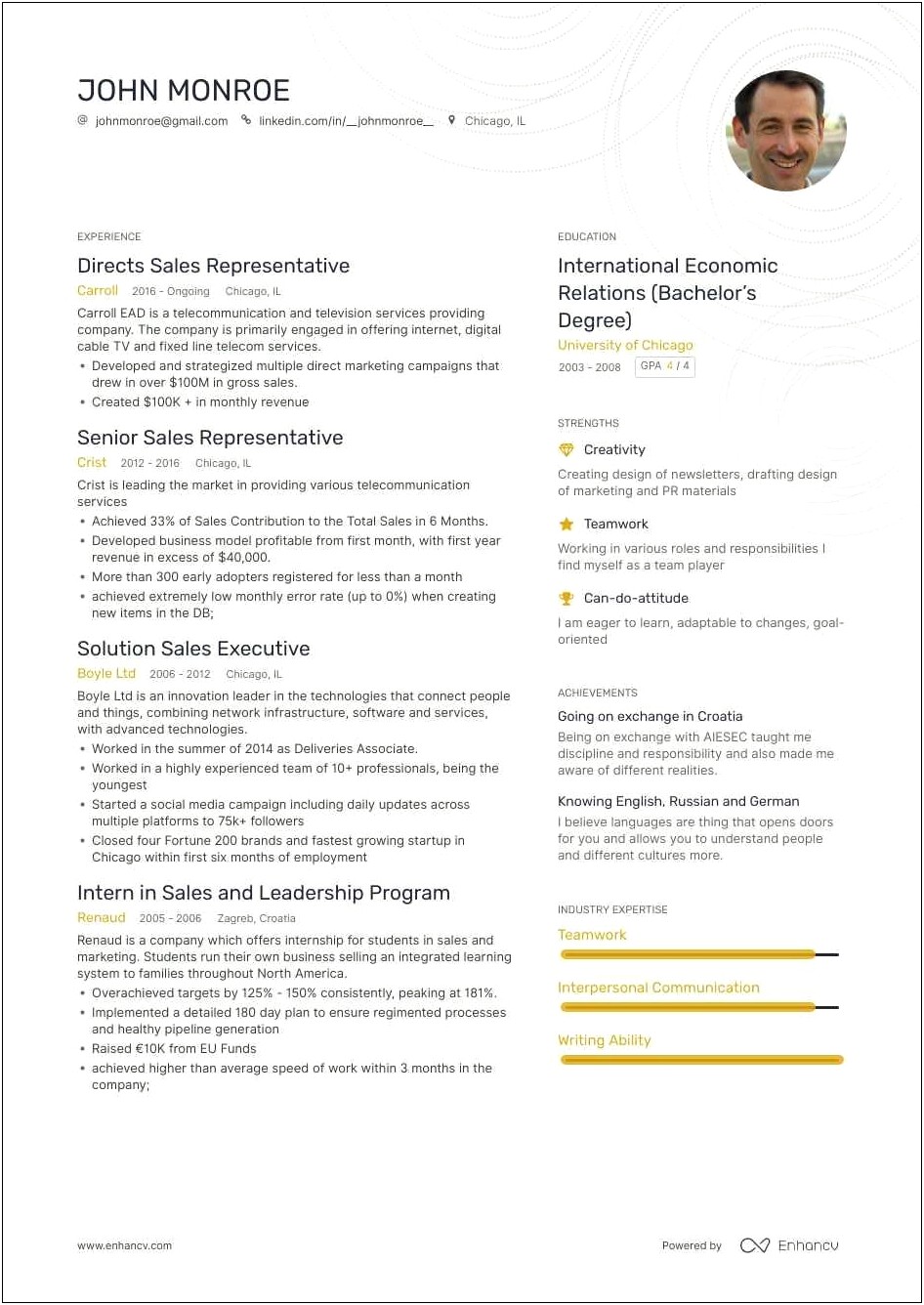 About Me On Resume Examples