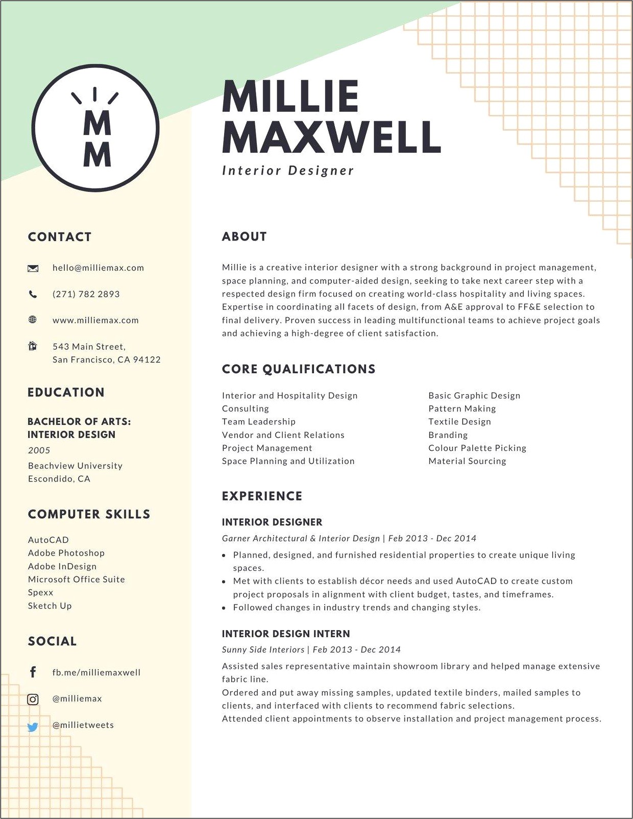 About Me Profile Resume Examples