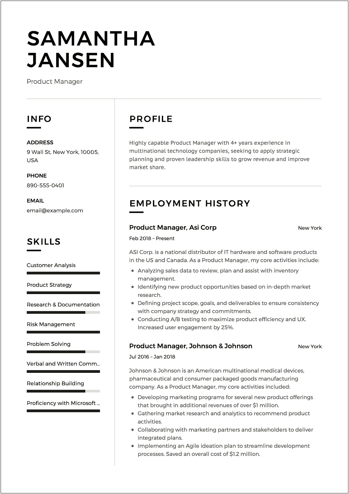 About You On Resume Examples