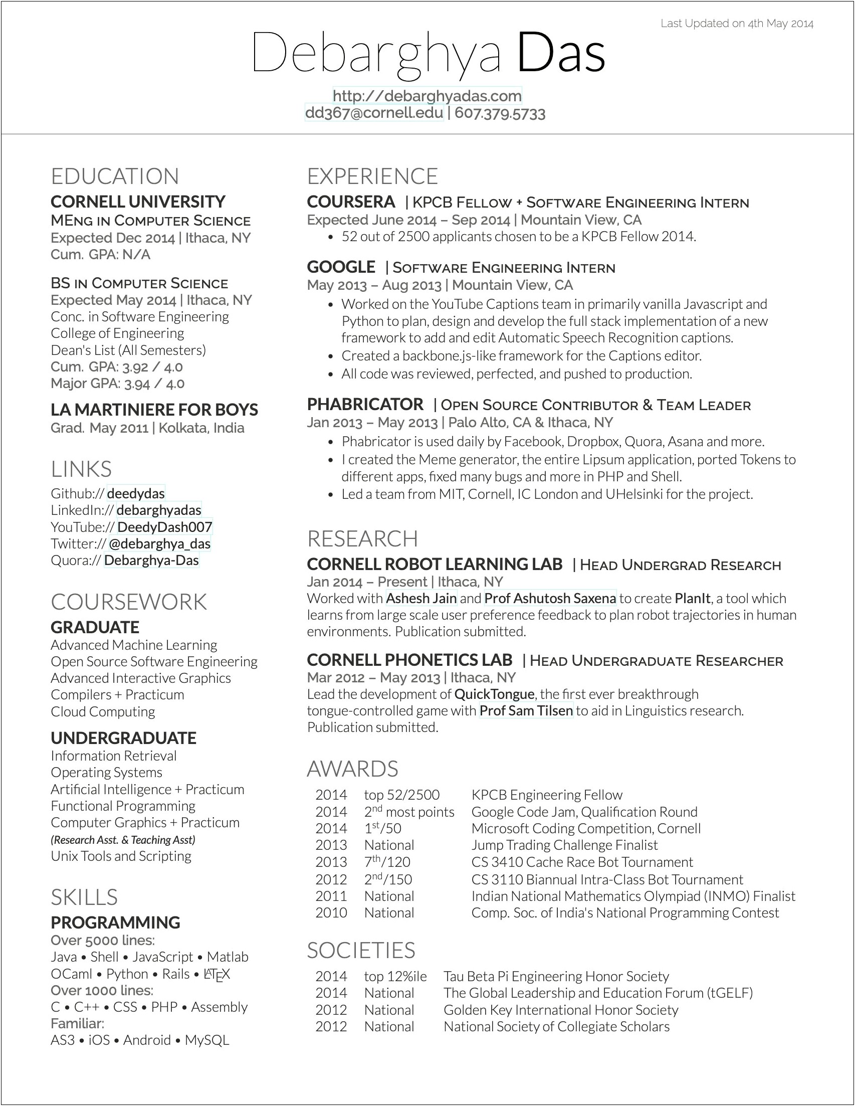 Academic Recognition Examples Academic Resume