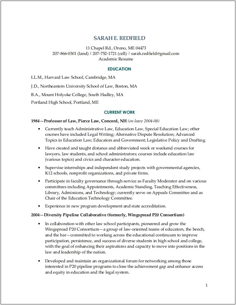 Academic Resume High School For College