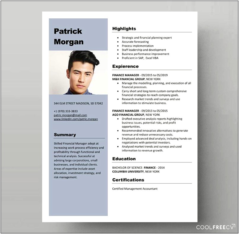Acceptable Resume In New York Format Free