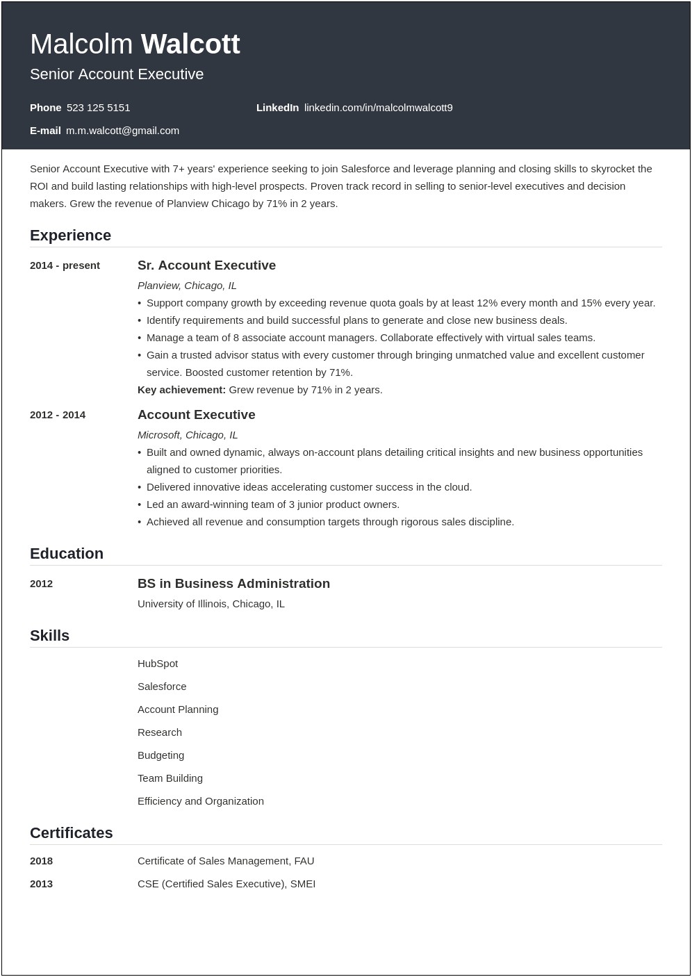 Account Executive Job Description Resume Job Hero