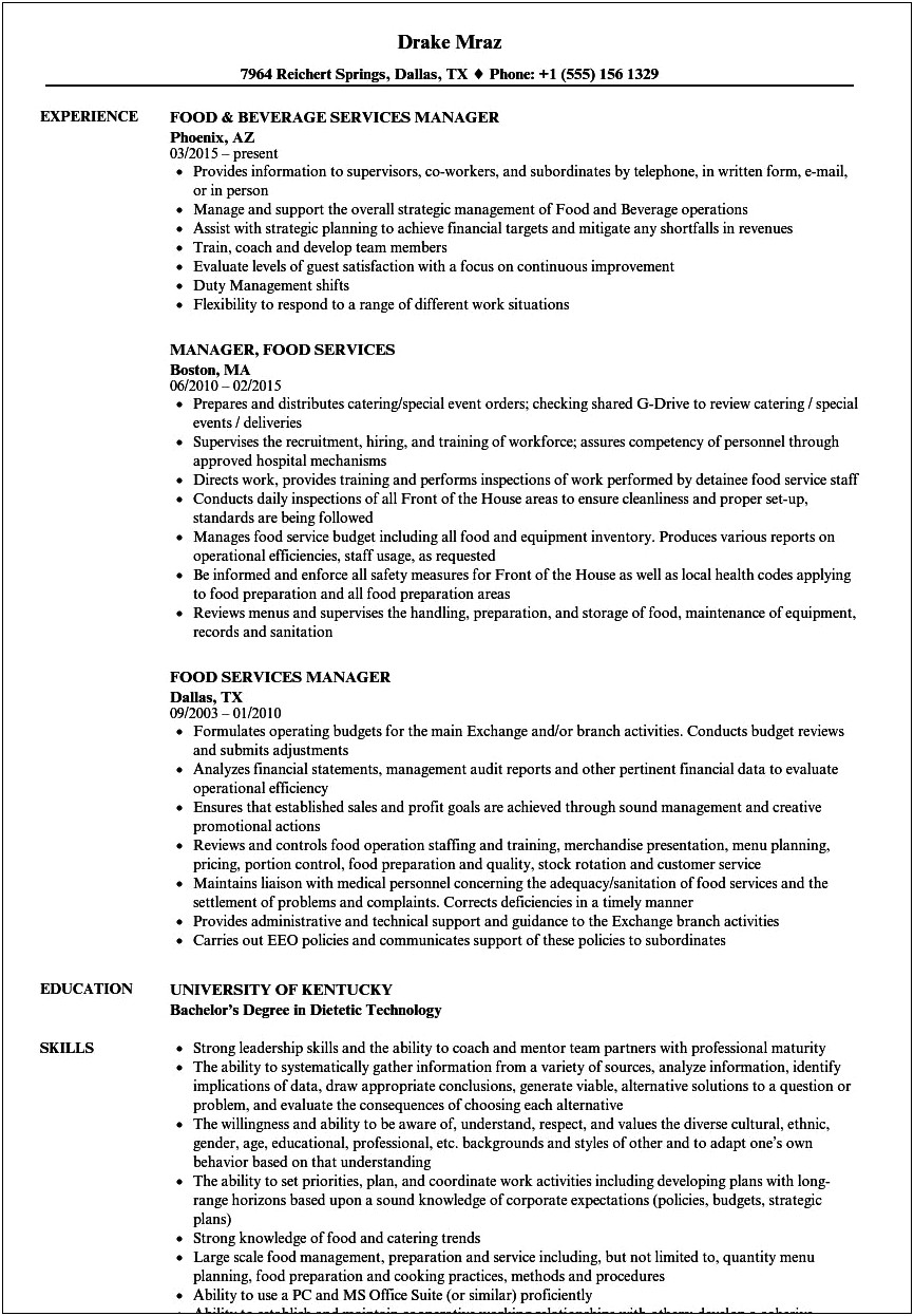 Account Service Manager Resume Sample