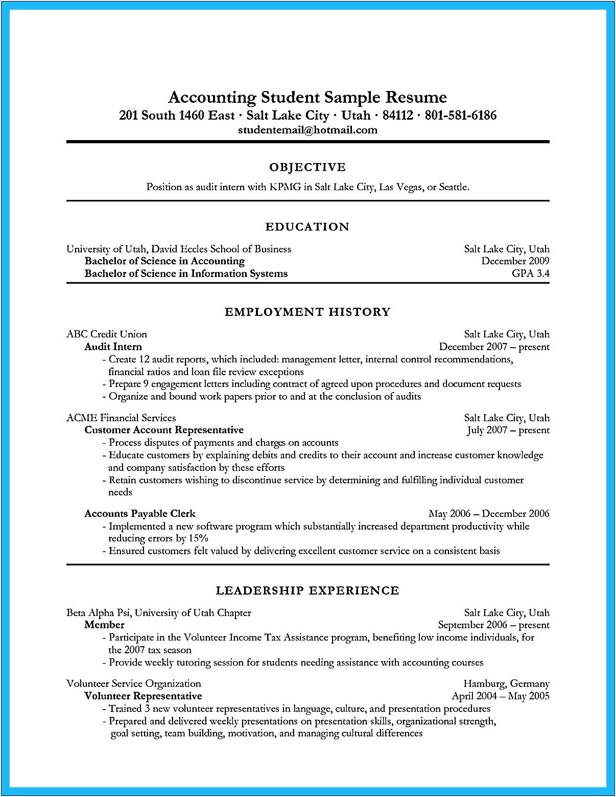 Accountant Looking For Accounting Position Objective For Resume