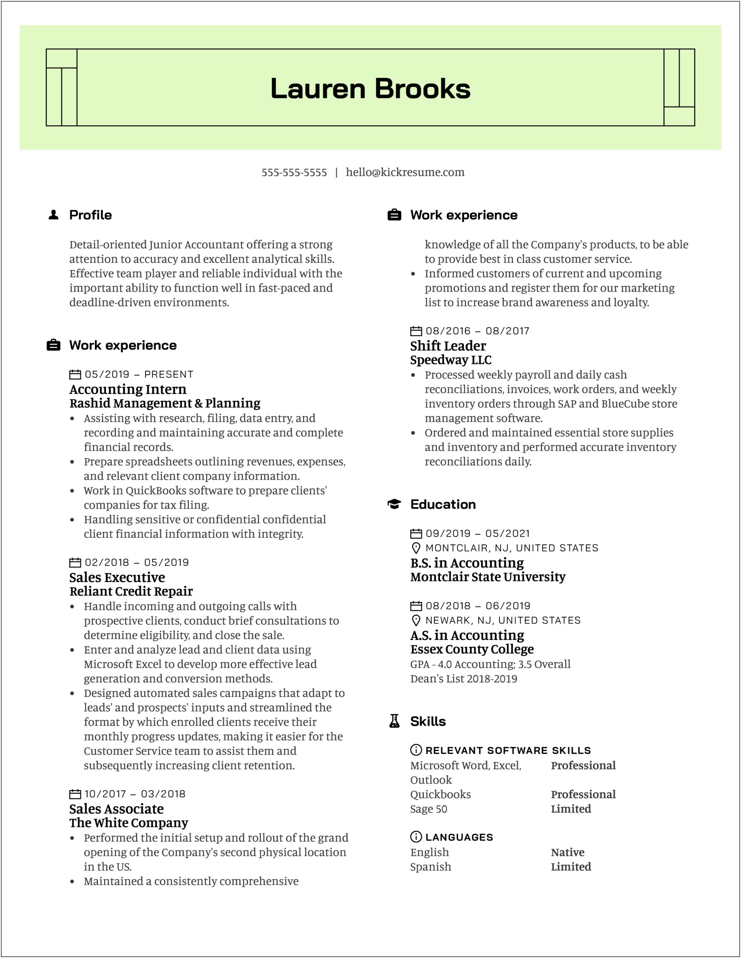 Accounting Resume Sample 2018 Word Document