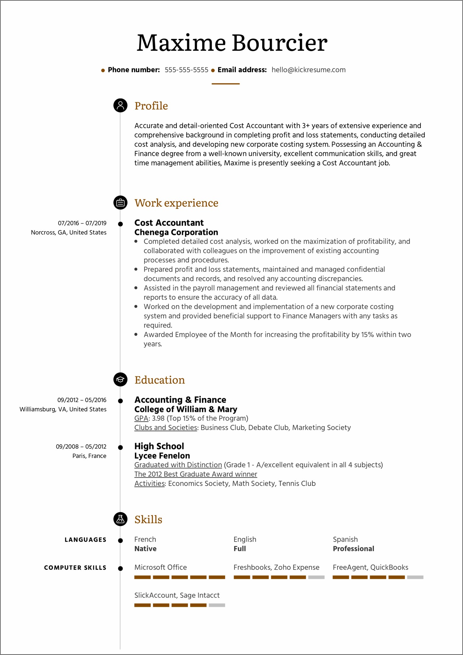Accounting Skill On A Resume