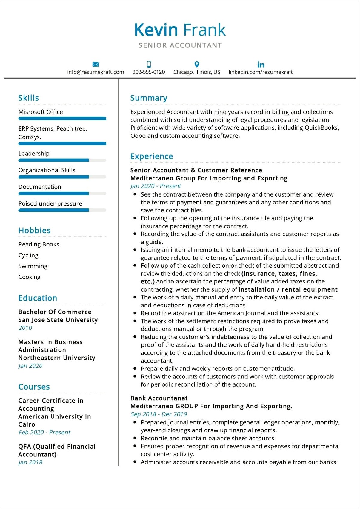 Accounting Skills And Abilities For Resume