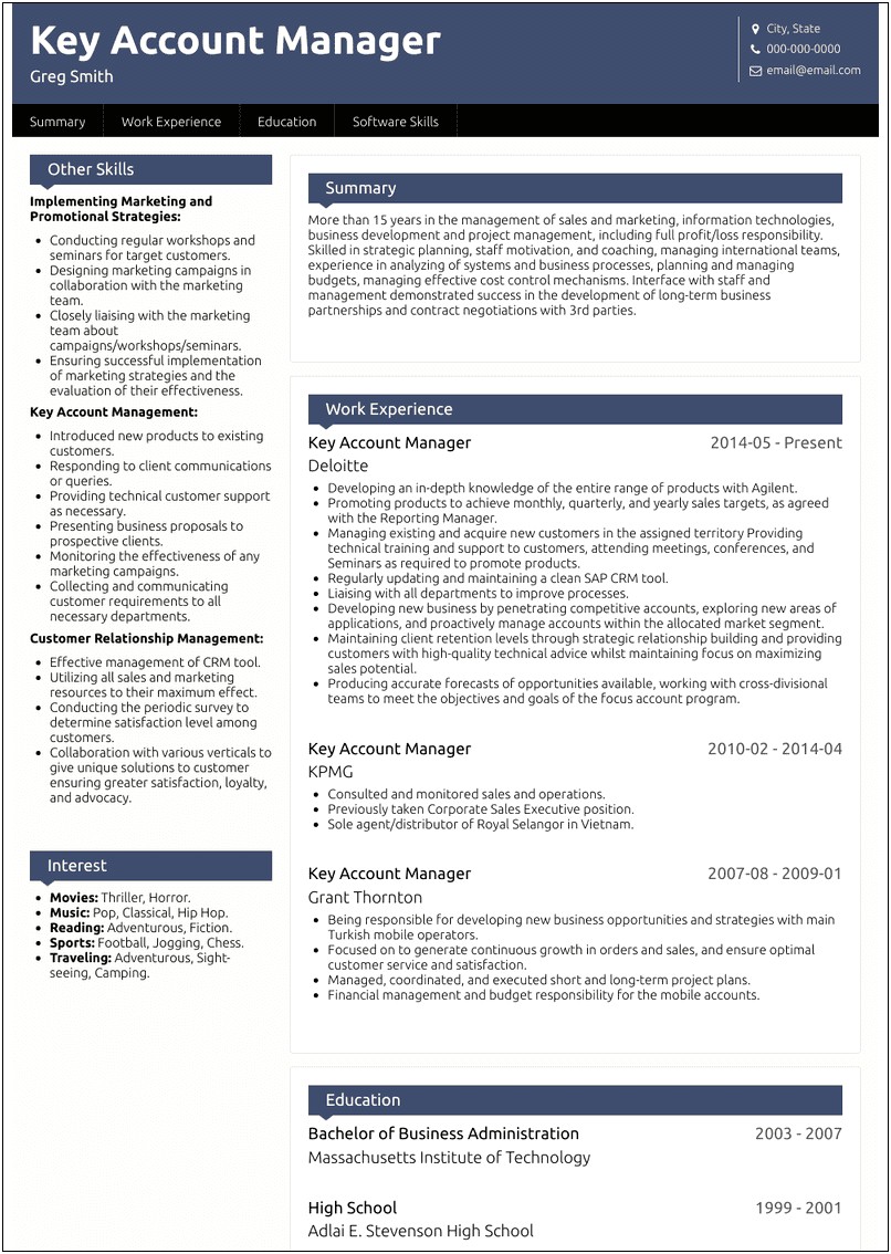Accounts Manager Resume Format Download