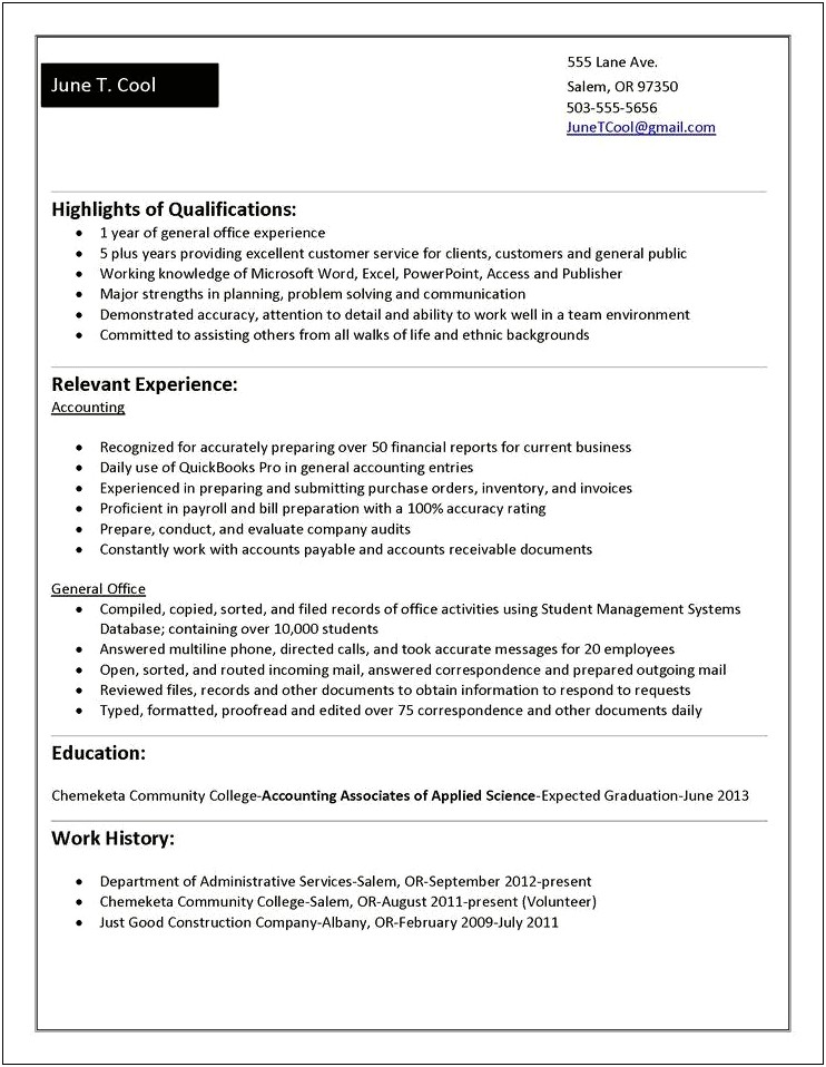 Accounts Receivable Resume Examples 2013