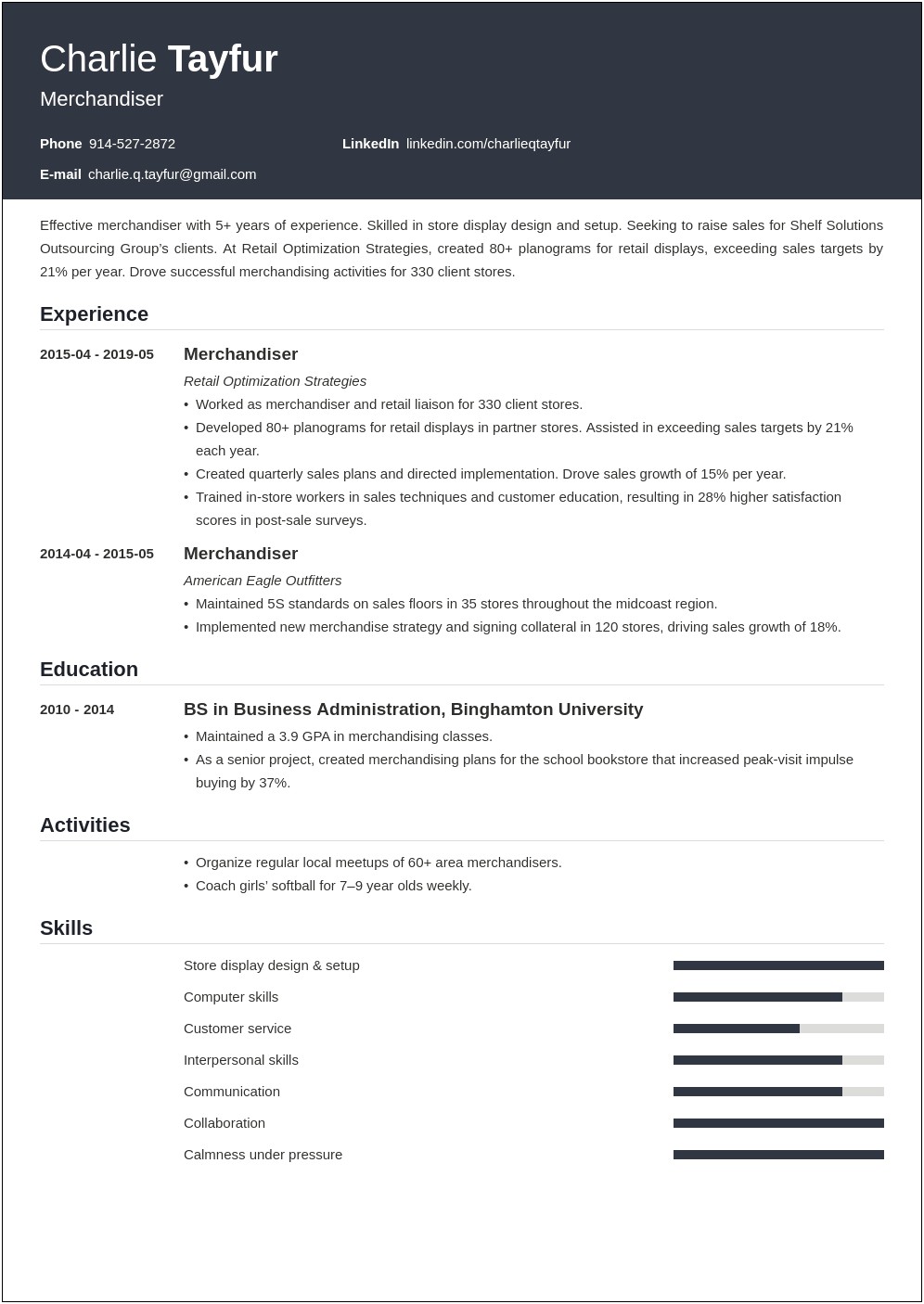 Acosta Merchandising Resume Job Description