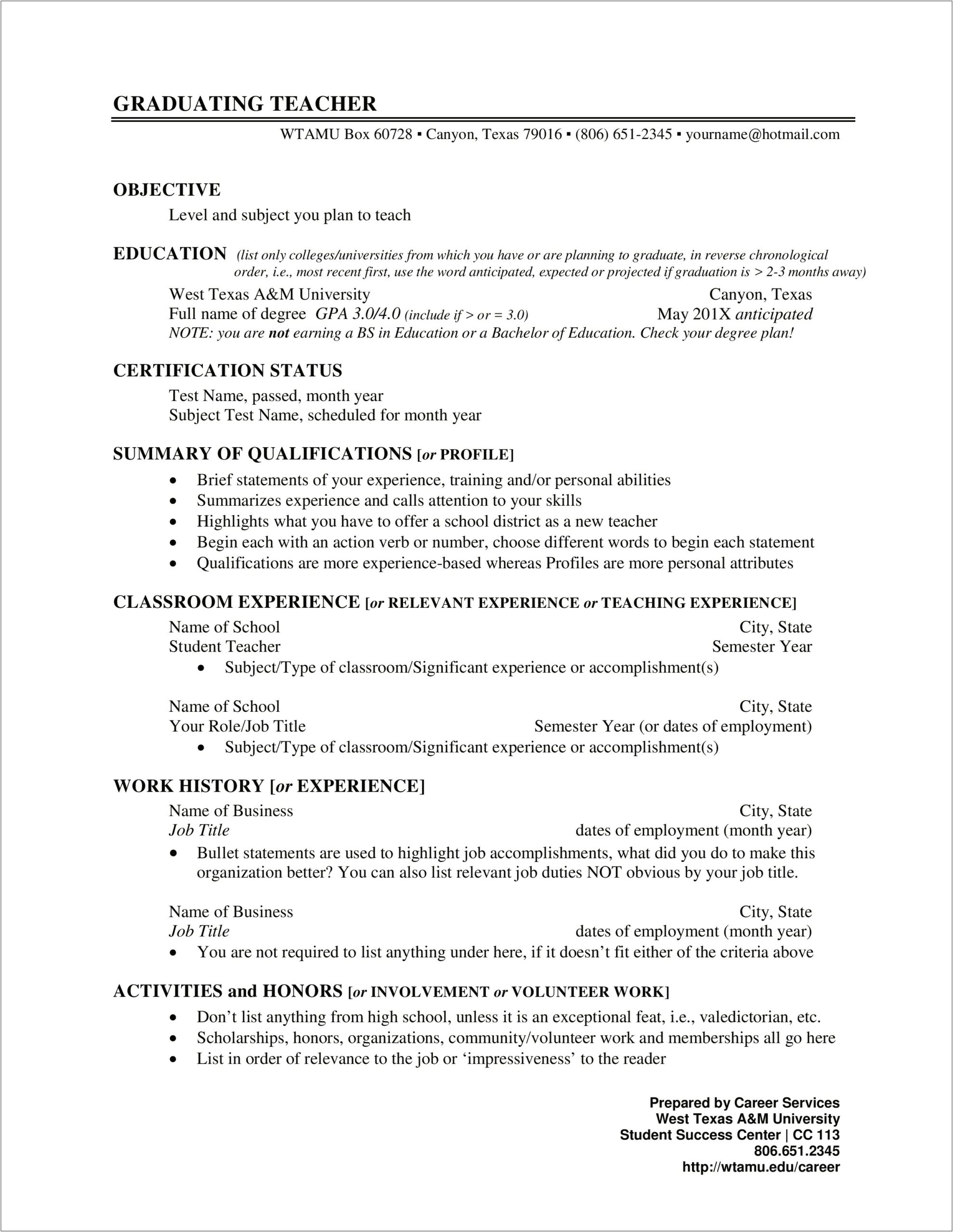 Action Verbs For High School Resume