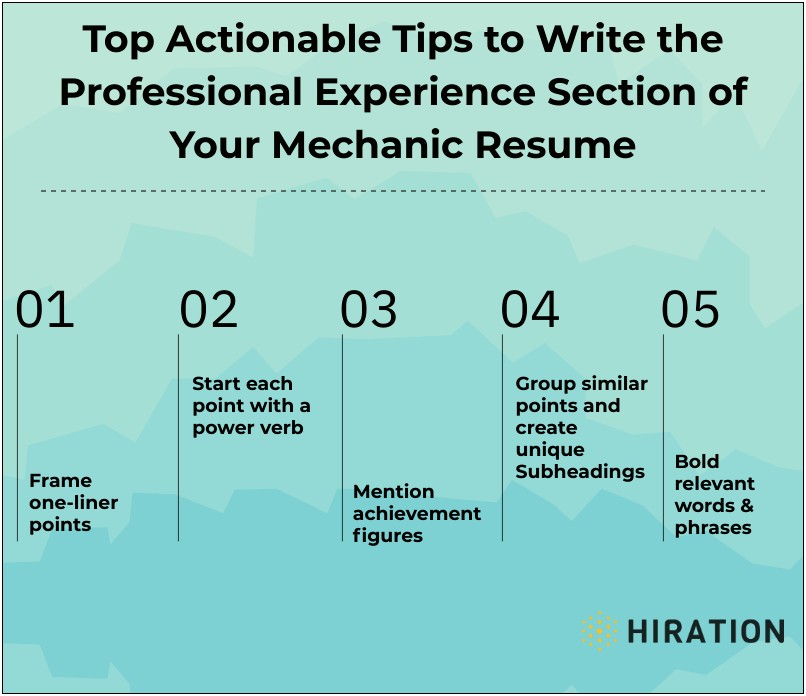 Action Words To Use In A Mechanics Resume