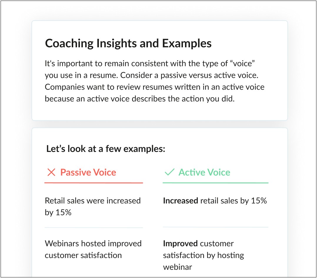 Active Voice Examples On Resumes