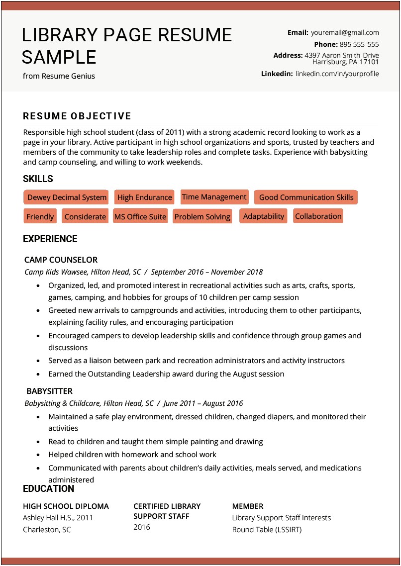 Activities On A Resume Sample