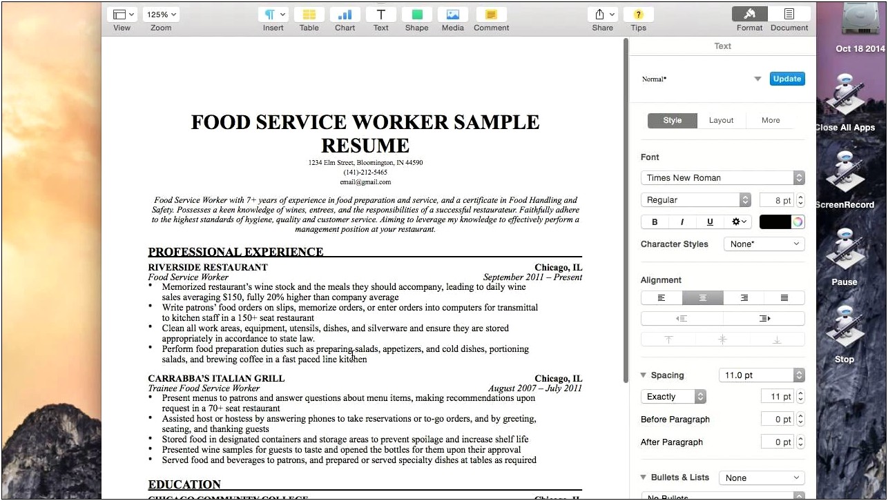 Adding Mac Os X Experience On A Resume