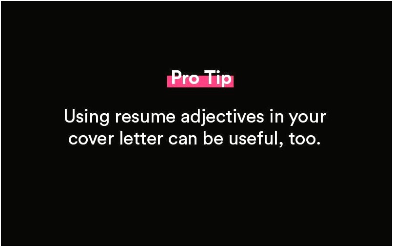 Adjectives To Use In Resume Summary