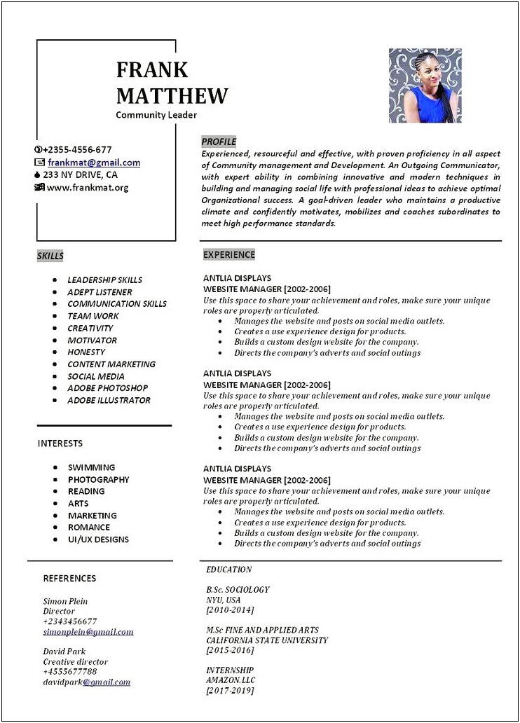 Adjusting Teacher Resume To Business Examples
