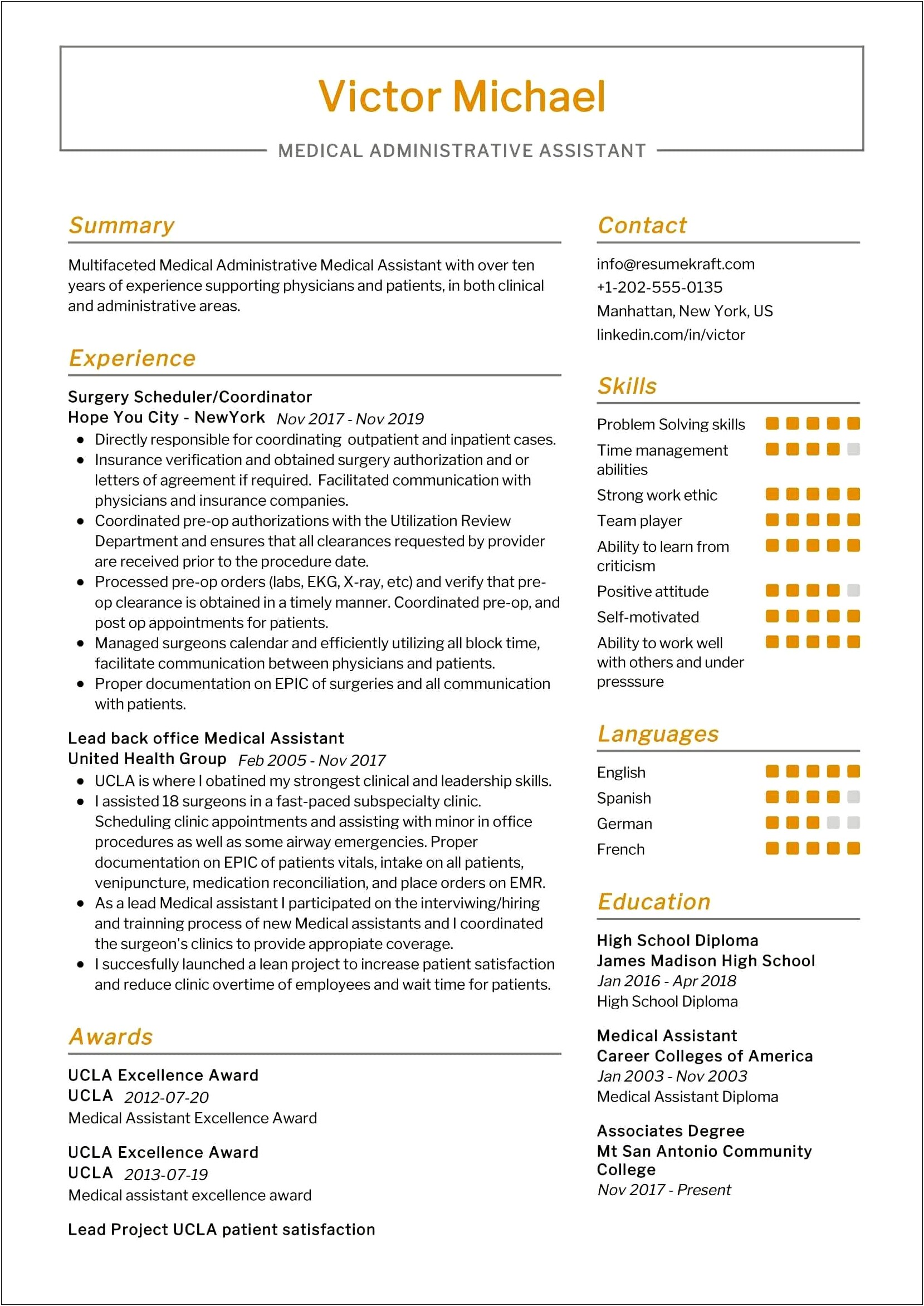 Administrative Assistant Combination Resume Examples