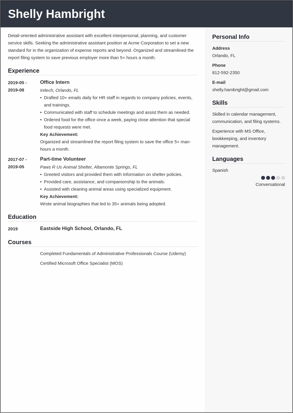 Administrative Assistant Job Resume Objective