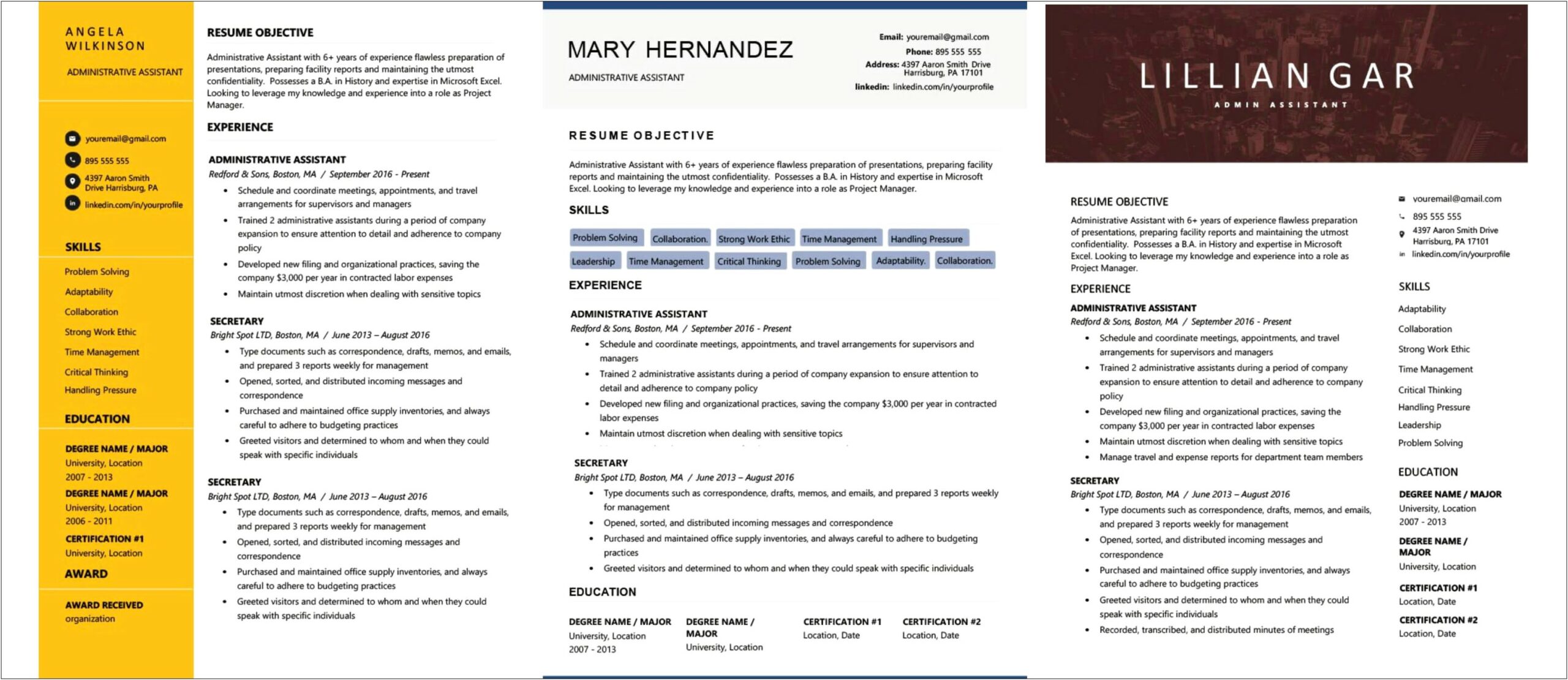 Administrative Assistant Resume Example 2016