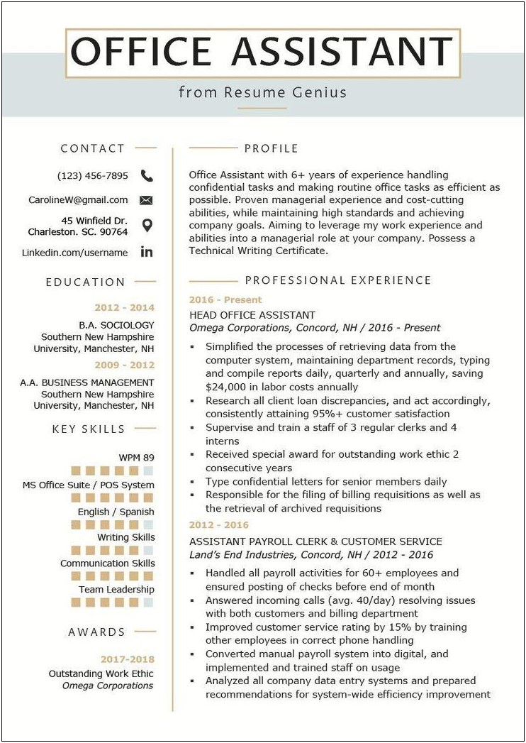 Administrative Assistant Resume Sample 2014