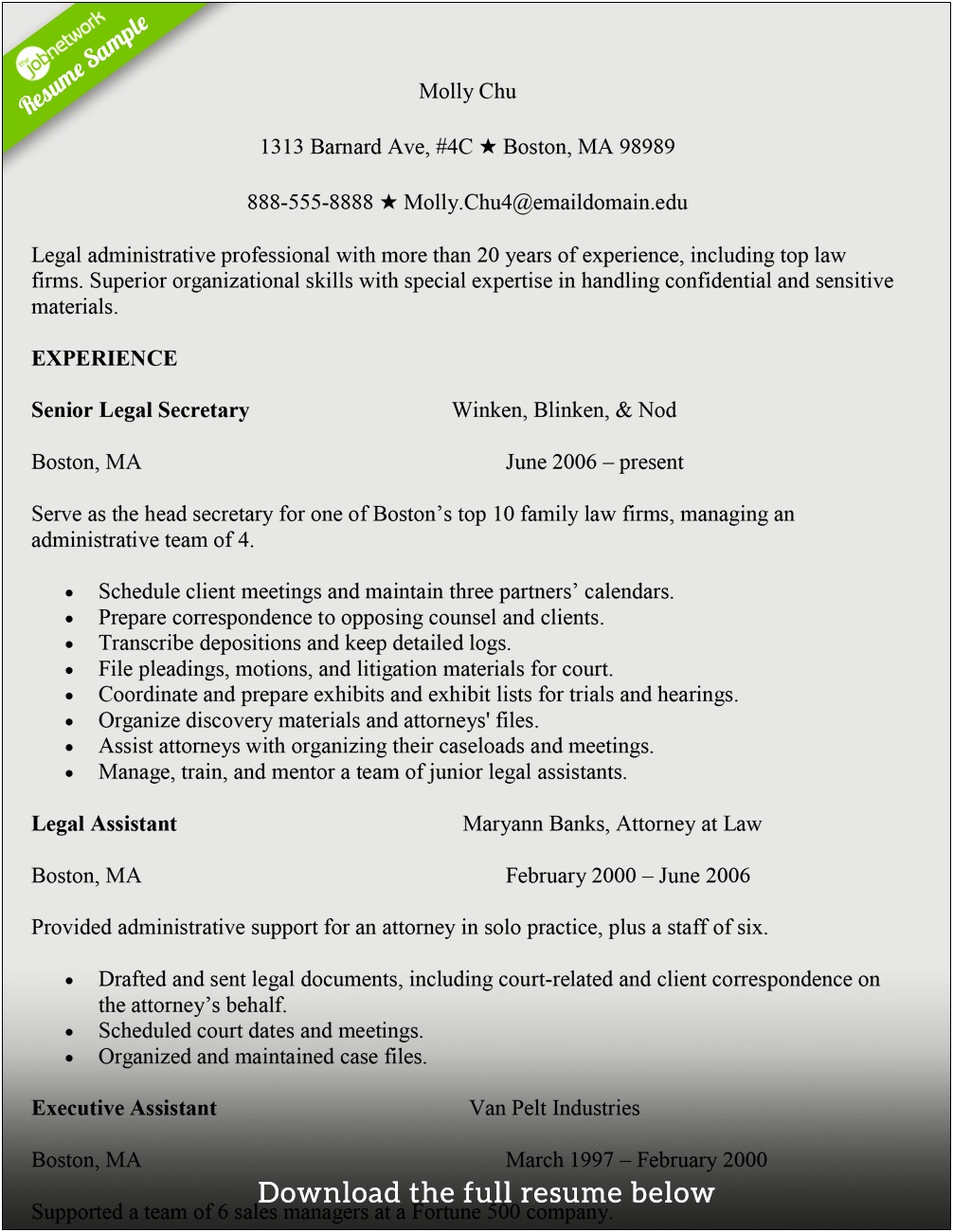 Administrative Assistant Resume Sample 2017