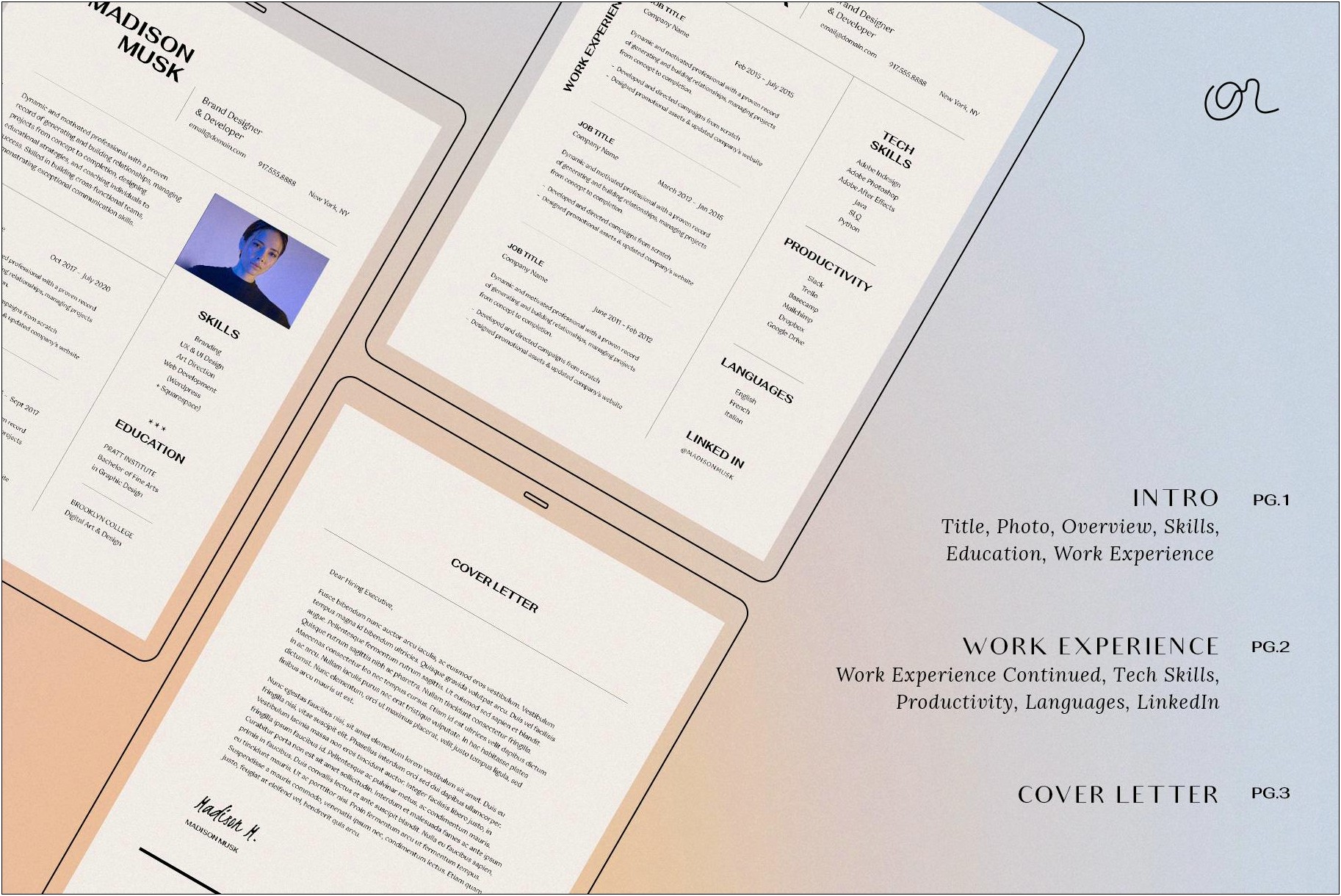 Adobe Indesign Resume And Cover Letter Template