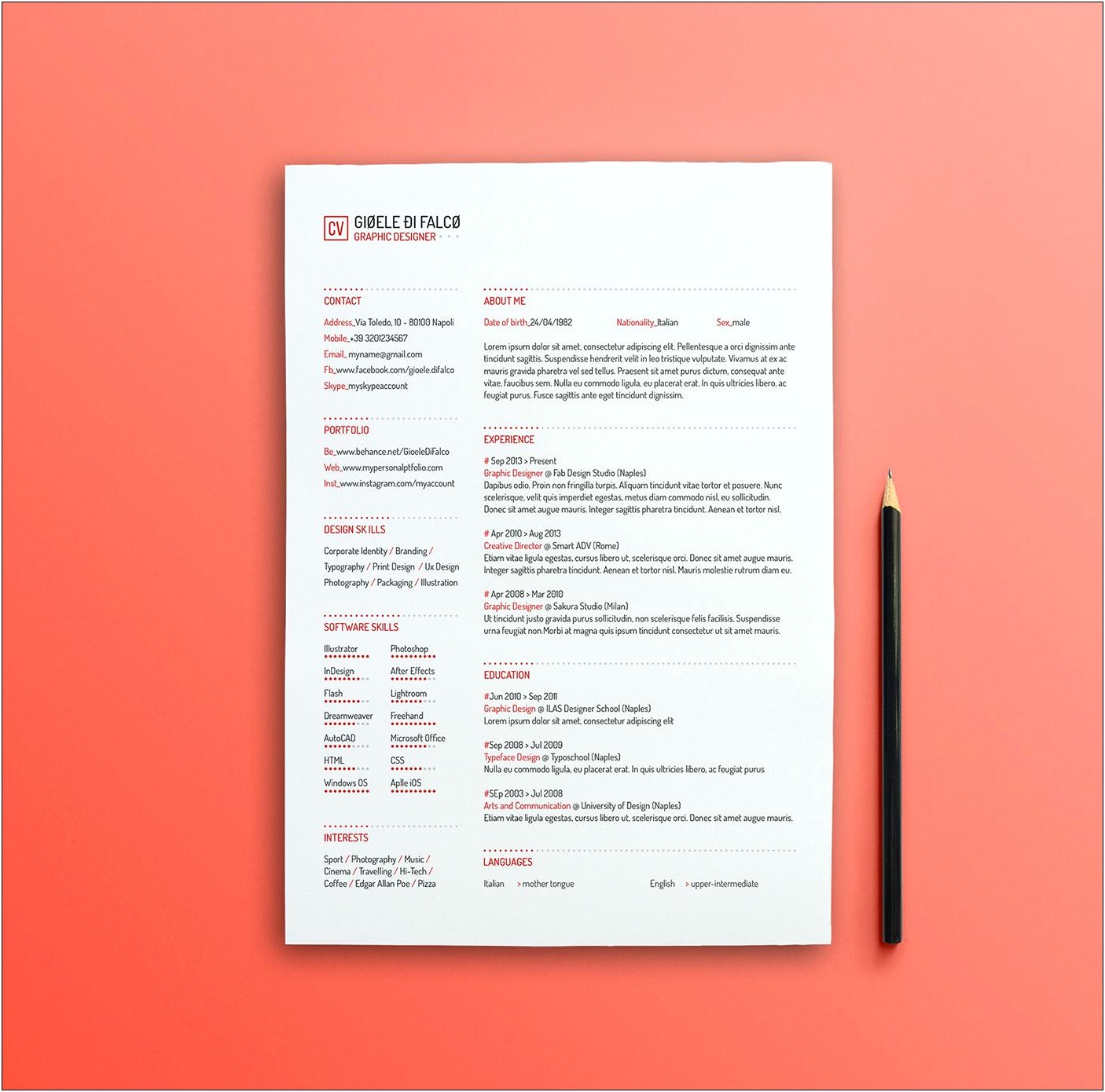 After Effects Resume Template Free