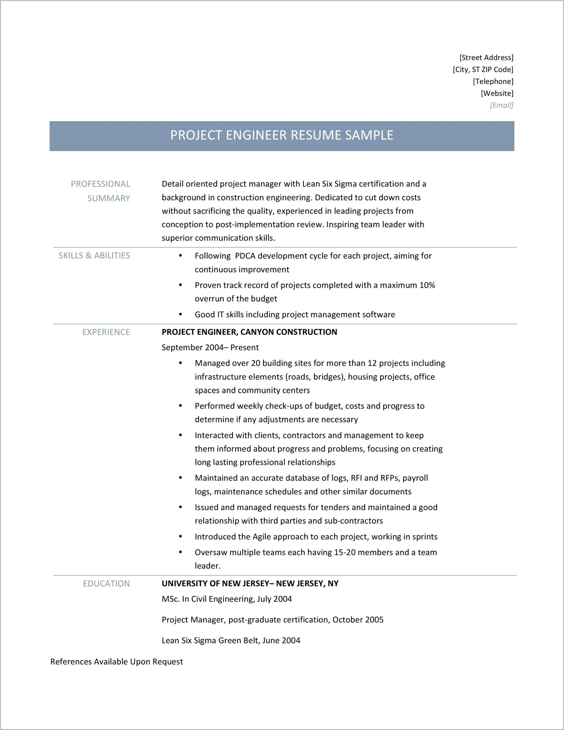 Agile Project Manager Resume Examples