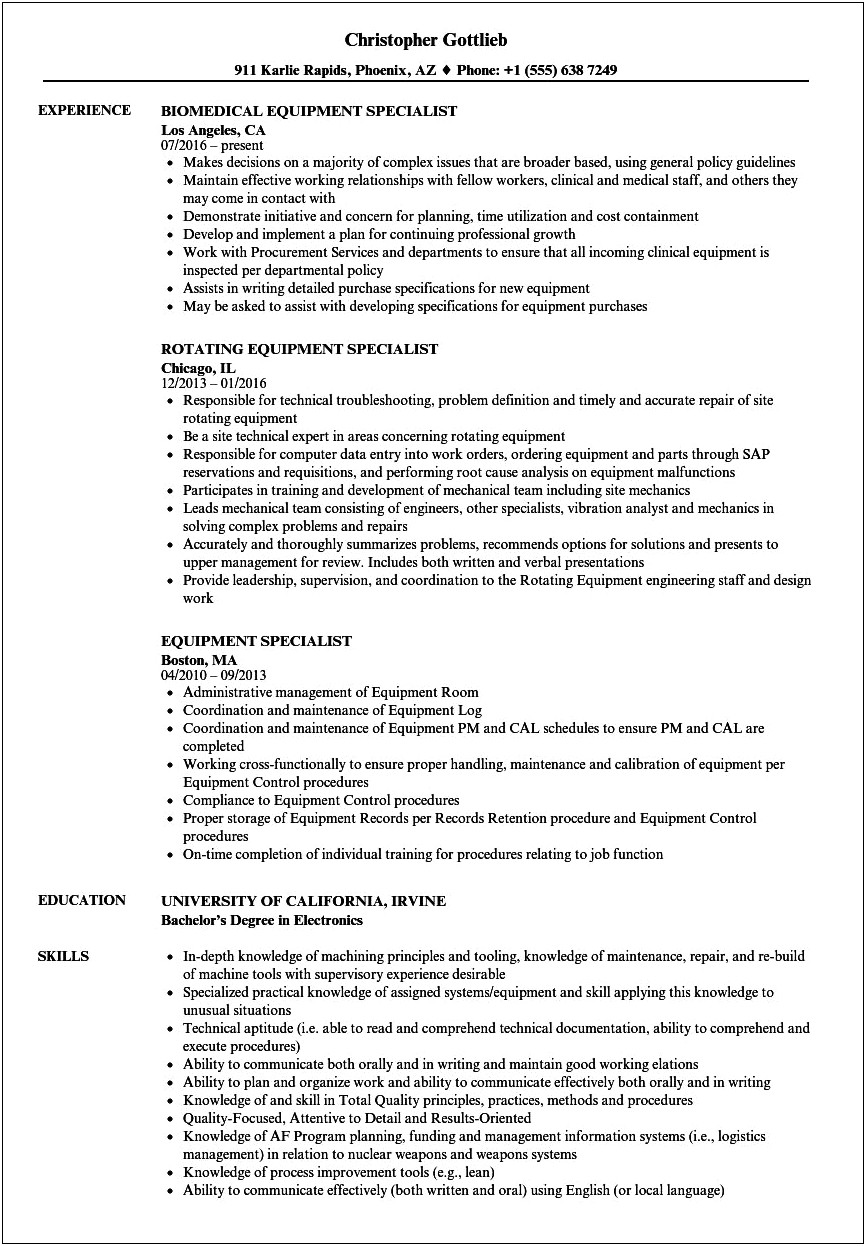 Alignment Technician Resume Objective Physical Strength