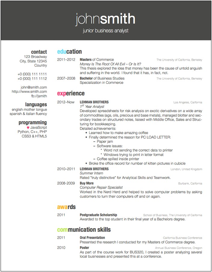 Alternate Name For Skill Section Of A Resume