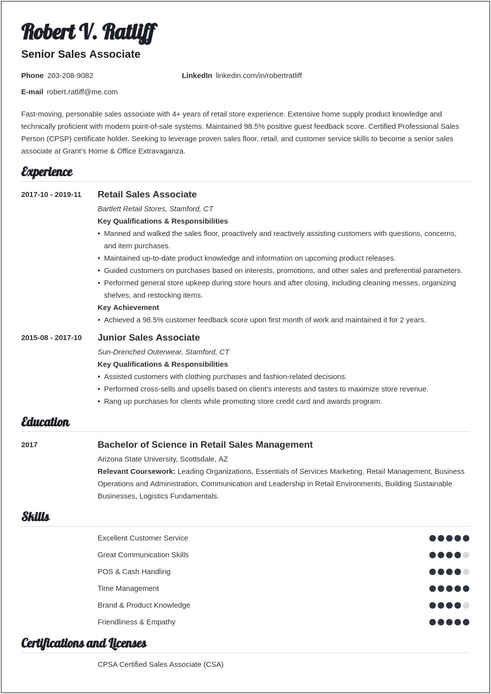 American Eagle Sales Associate Job Description Resume