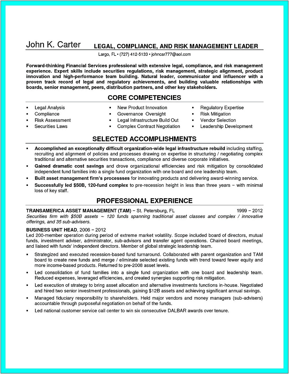 Aml Bsa Compliance Manager Resume Summary