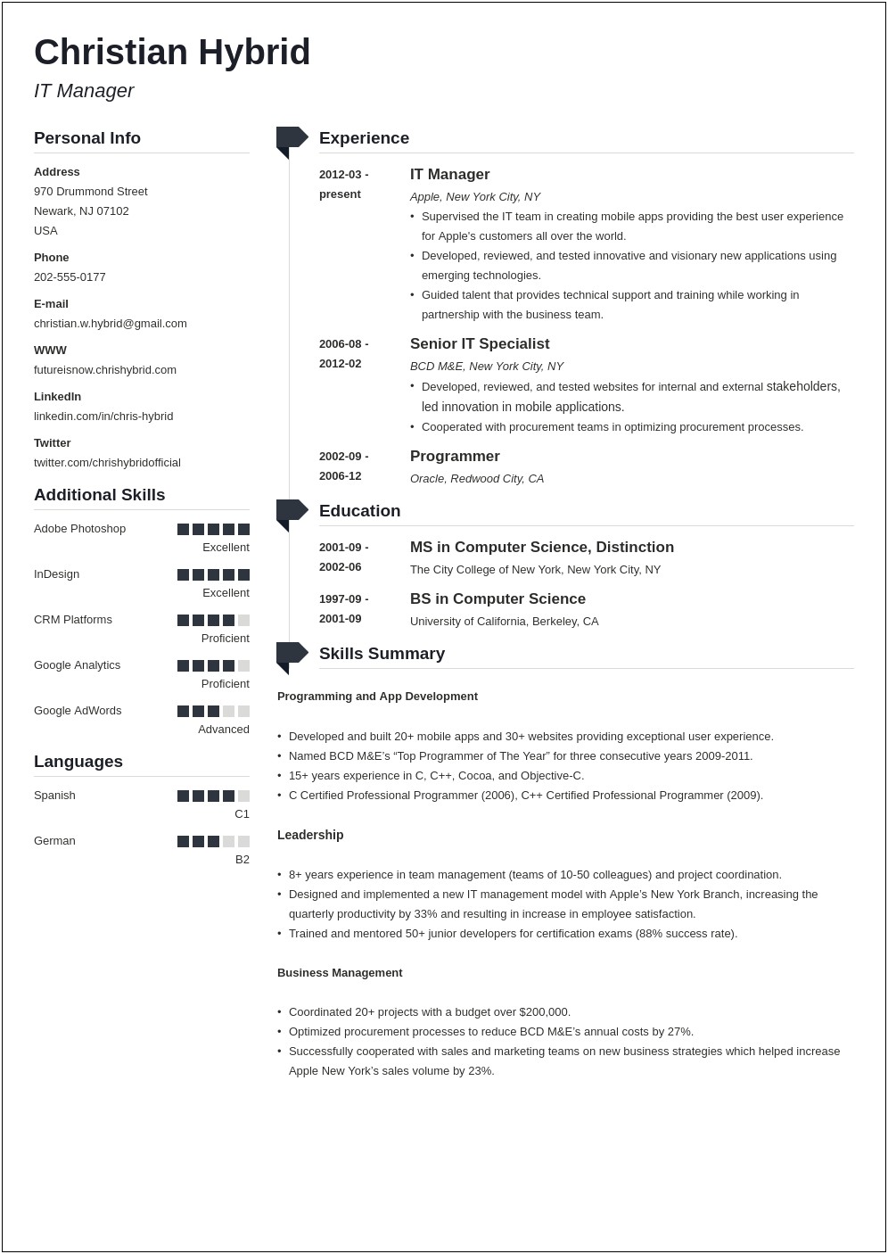 An Example Of A Combination Resume